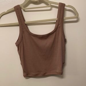 lululemon cropped ribbed rose tank